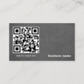 Modern Elegant Textuur Grijs Monogram QR-code Visitekaartje (Achterkant)