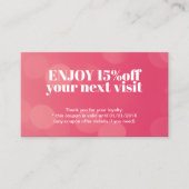Modern Elegant Textuur Roos Schoonheidssalon Coupo Kortingskaartje (Voorkant)