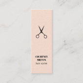 Modern Elegant Textuur Roos Zwart Schaarhaar Mini Visitekaartje (Voorkant)