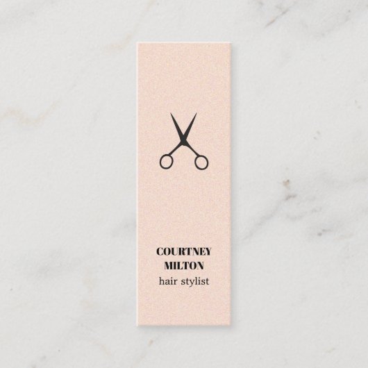 Modern Elegant Textuur Roos Zwart Schaarhaar Mini Visitekaartje (Voorkant)