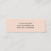 Modern Elegant Textuur Roos Zwart Schaarhaar Mini Visitekaartje (Achterkant)