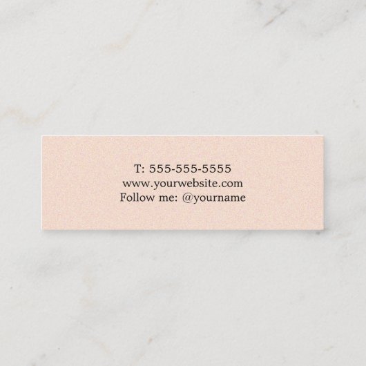 Modern Elegant Textuur Roos Zwart Schaarhaar Mini Visitekaartje (Achterkant)