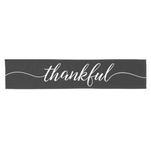 Modern Elegant Thankful manuscriptThanksgiving Korte Tafelloper
