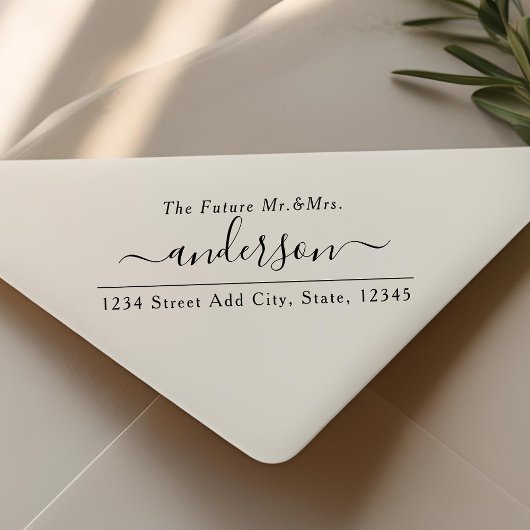 Modern Elegant The Future Mr en Mrs Wedding Zelfinktende Stempel