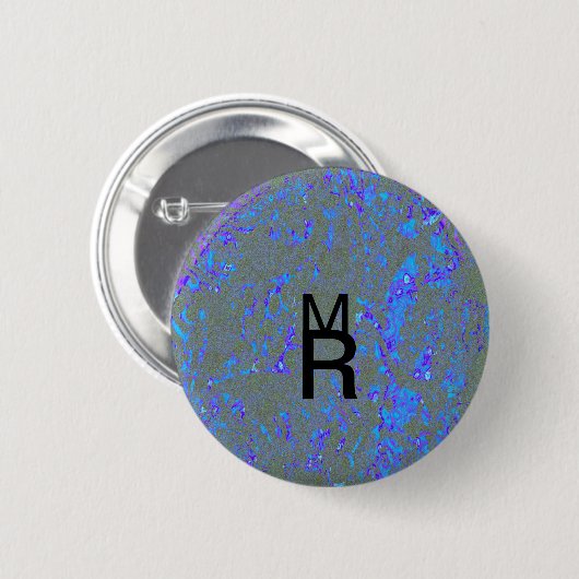 Modern_elegant_theAbstract art_BLUE Ronde Button 5,7 Cm (Voorkant /achterkant)