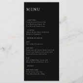 Modern Elegant Timeless Minimal Wedding Menu Black (Voorkant)