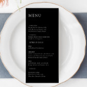 Modern Elegant Timeless Minimal Wedding Menu Black