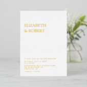 Modern Elegant Timeless Minimalist Wedding Classy Folie Uitnodiging (Staand Voorkant)