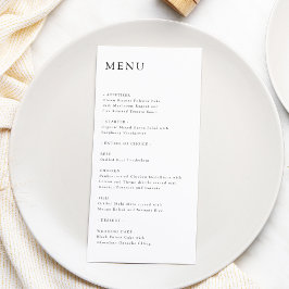 Modern Elegant Timeless Minimalist Wedding Menu