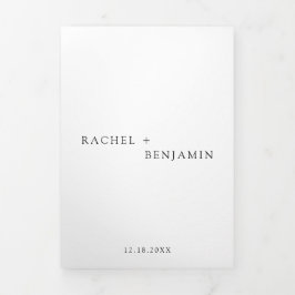 Modern Elegant Timeless Online RSVP Tri Drieluik Kaart