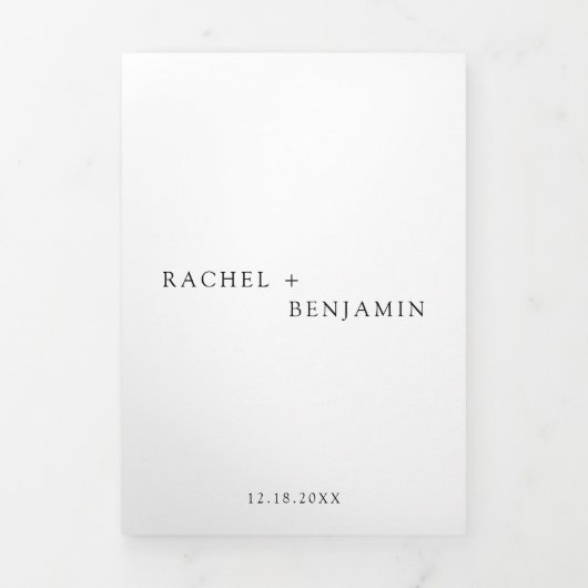 Modern Elegant Timeless Online RSVP Tri Drieluik Kaart (Cover)