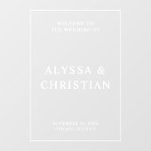 Modern Elegant Transparant Bruiloft Welkomstbord Raamsticker (Vel)