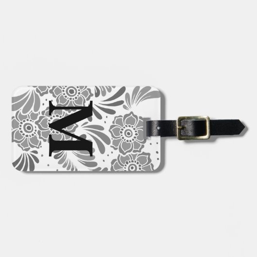 Modern Elegant Travel Girly Stylish Chic Monogram Bagagelabel (Voorkant horizontaal)