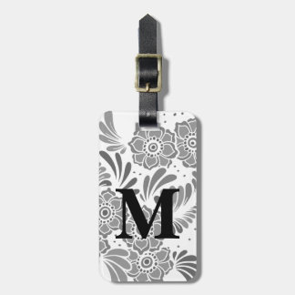 Modern Elegant Travel Girly Stylish Chic Monogram Bagagelabel