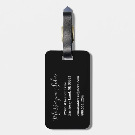 Modern Elegant Travel Girly Stylish Chic Monogram Bagagelabel (Achterkant verticaal)