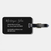 Modern Elegant Travel Girly Stylish Chic Monogram Bagagelabel (Achterkant horizontaal)