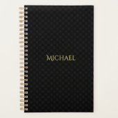 Modern Elegant Trendy Black Gold Weekly & Maandeli Planner (Voorkant)
