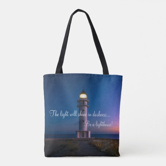 Modern Elegant Trendy is een vuurtoren! Tote Bag (Achterkant)
