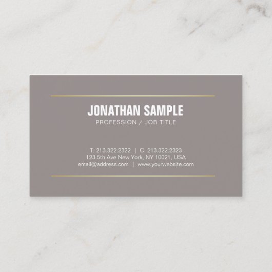 Modern Elegant Trendy Plain Silk Finish Luxe Visitekaartje (Achterkant)