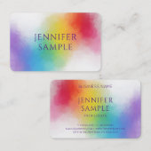 Modern Elegant Trendy Rainbow Colors Sjabloon Visitekaartje (Voorkant / Achterkant)