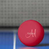 Modern Elegant Trendy Sjabloon Monogram Initiaal Pingpongbal (Net)