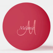 Modern Elegant Trendy Sjabloon Monogram Initiaal Pingpongbal (Voorkant)