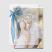 Modern Elegant Trendy Stijlvol Blue Bow Afstuderen Vellum Uitnodigingen (Offset (Koppel))