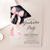 Modern Elegant Trendy Stijlvol Roze Boog Afstudere Acryl Uitnodigingen