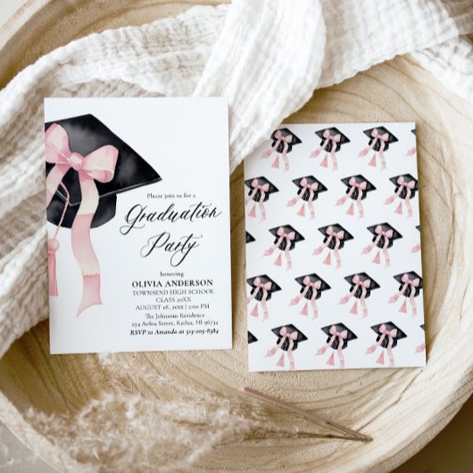 Modern Elegant Trendy Stijlvol Roze Boog Afstudere Kaart