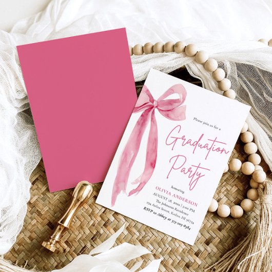 Modern Elegant Trendy Stijlvol Roze Boog Afstudere Kaart