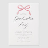 Modern Elegant Trendy Stijlvol Roze Boog Afstudere Vellum Uitnodigingen (Voorkant)