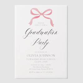 Modern Elegant Trendy Stijlvol Roze Boog Afstudere Vellum Uitnodigingen