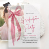 Modern Elegant Trendy Stijlvol Roze Boog Afstudere Vellum Uitnodigingen