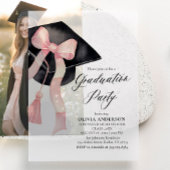 Modern Elegant Trendy Stijlvol Roze Boog Afstudere Vellum Uitnodigingen