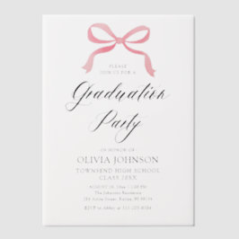 Modern Elegant Trendy Stijlvol Roze Boog Afstudere Vellum Uitnodigingen