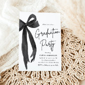 Modern Elegant Trendy Stijlvol Zwart Bow Afstudere Kaart