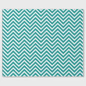 Modern, elegant, trendy turquoise witte chevron cadeaupapier (Vlak)