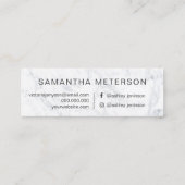 Modern elegant trendy white marble makeup hair mini visitekaartje (Achterkant)