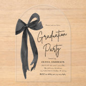 Modern Elegant Trendy Zwarte Boog Afstuderen Boog Acryl Uitnodigingen (Voorkant)
