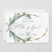 Modern Elegant Tropical laat mijn matron van eer o Kaart (Voorkant)