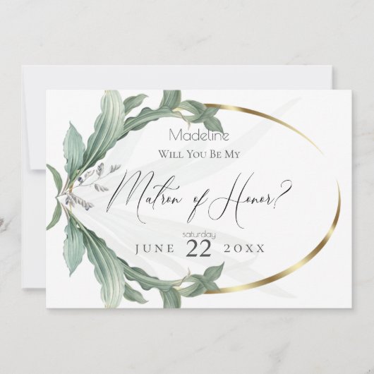 Modern Elegant Tropical laat mijn matron van eer o Kaart (Voorkant)