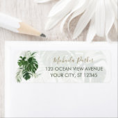 Modern elegant Tropical Leaves Return-adres Etiket (Insitu)