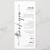 Modern Elegant Trouwmenu en Dankjewel Kaart (Achterkant)