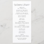 Modern Elegant Trouwprogramma met Zwarte Typografi (Achterkant)
