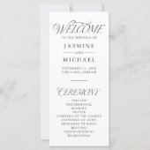 Modern Elegant Trouwprogramma met Zwarte Typografi (Voorkant)