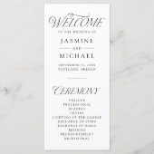 Modern Elegant Trouwprogramma met Zwarte Typografi (Voorkant)