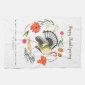 Modern Elegant Turkije Thanksgiving Botanisch Theedoek (Horizontaal)