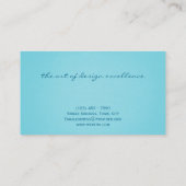 Modern Elegant Turquoise Blauwgroen Designer Styli Visitekaartje (Achterkant)