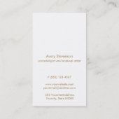 Modern Elegant Turquoise Blue Faux Gold Striped Visitekaartje (Achterkant)