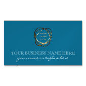 Modern Elegant Turquoise Custom Business Logo Magnetisch Visitekaartje (Voorkant)